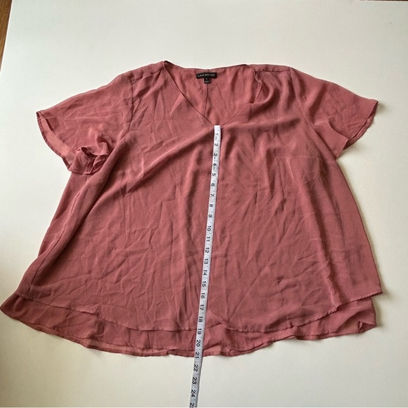 Lane Bryant Women's Pink V-Neck Blouse - Picture 5 of 7
